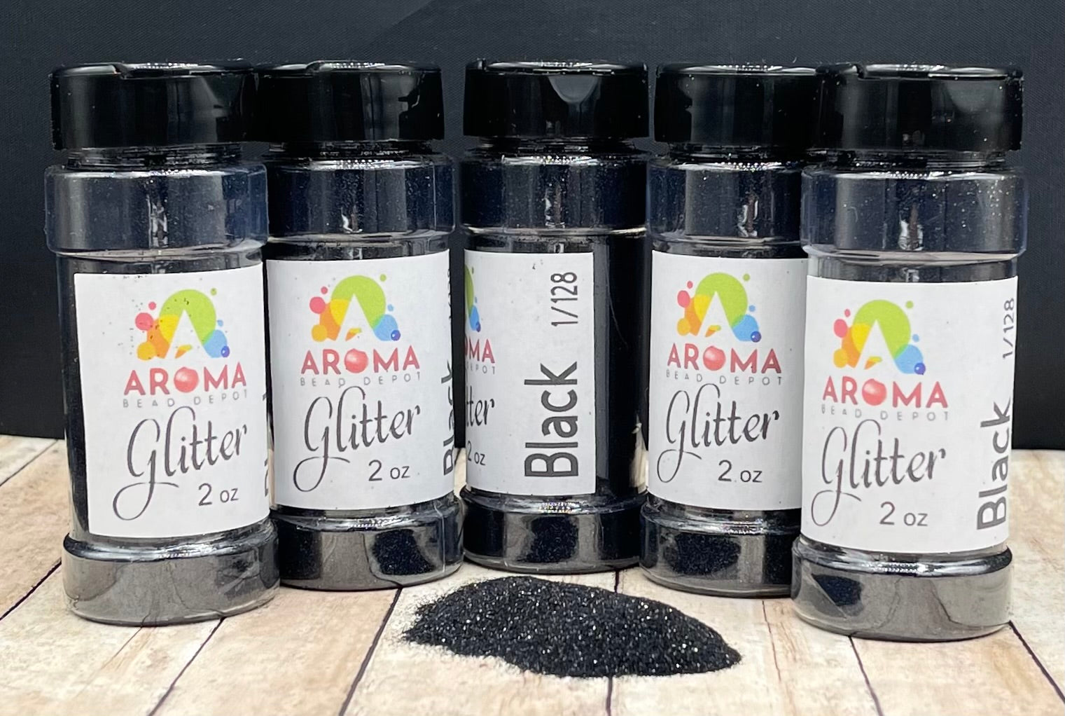 Black Fine 1/128 Glitter Aroma Bead Depot