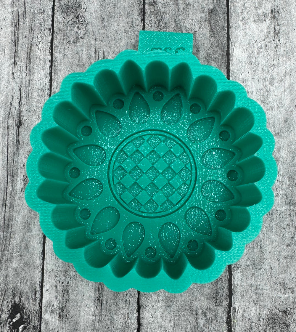 MINI sunflower with Checkered Center Silicone Mold