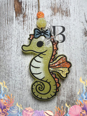 Girly Seahorse with Bow Silicone Mold