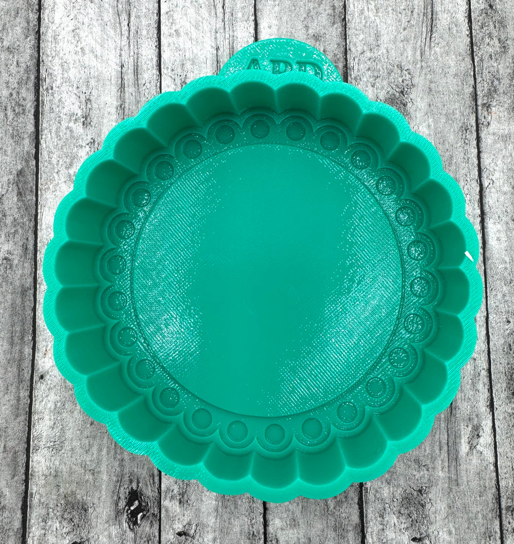 Scalloped Round Cardstock Center Frame Freshie Silicone Mold