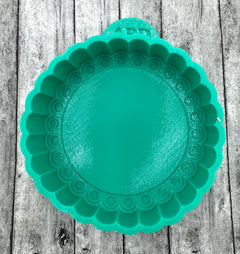 Scalloped Round Cardstock Center Frame Freshie Silicone Mold