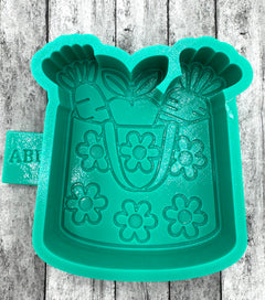 Shopping Bag with Daisies Silicone Mold