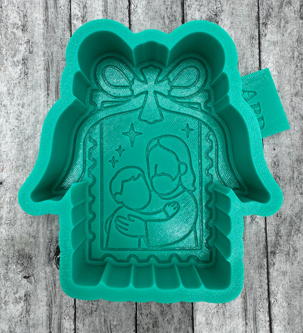 Jesus & Child Frame with Bow Freshie Silicone Mold