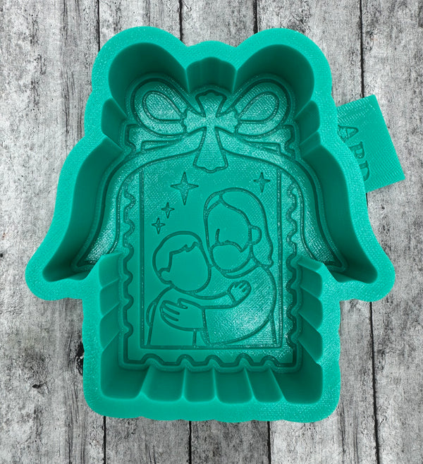 Jesus & Child Frame with Bow Freshie Silicone Mold
