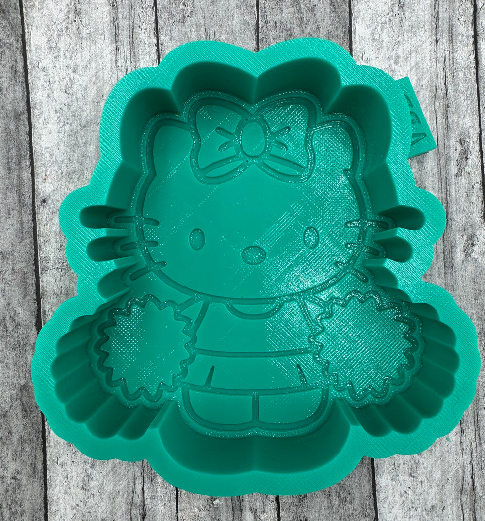 Cheerleader Kitty with Bow Freshie Silicone Mold