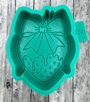 Chocolate Covered Strawberry with Bow Freshie Silicone Mold