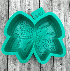 Baseball Bow with Daisies Freshie Silicone Mold