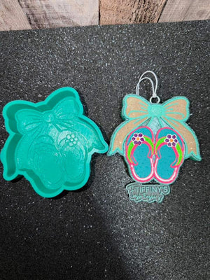 Flip Flops with Bow Cherries Freshie Silicone Mold