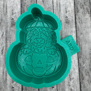 Golden Doodle in a Pumpkin 