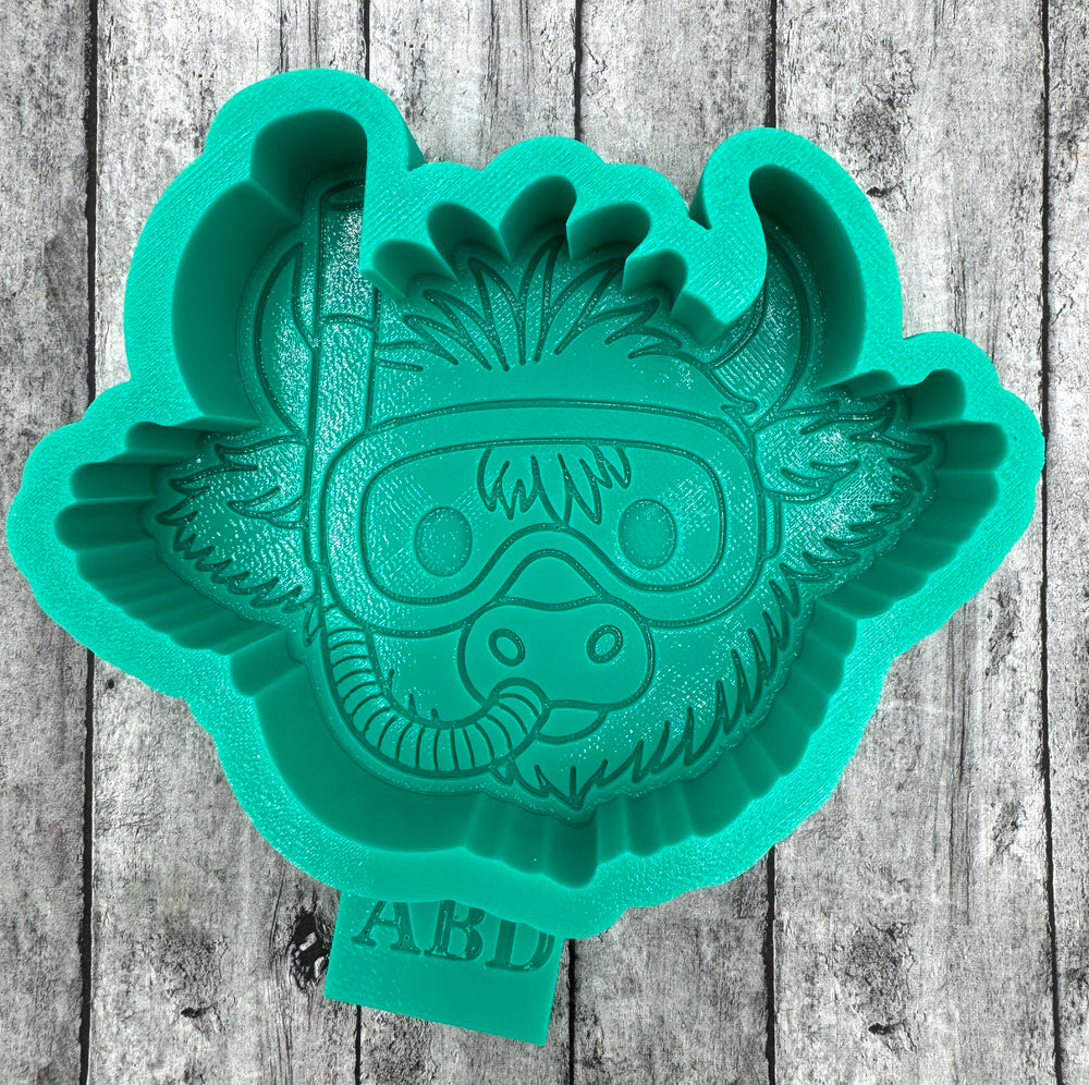 Highland Cow Scuba Face Freshie Silicone Mold