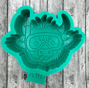 Highland Cow Scuba Face Freshie Silicone Mold