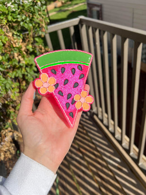 Watermelon Slice with Daisies Freshie Silicone Mold