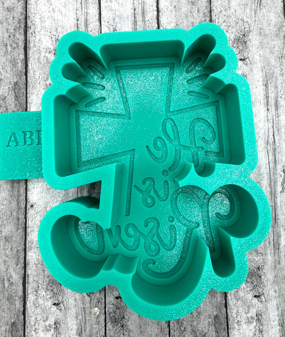 He is Risen Cross Freshie Silicone Mold