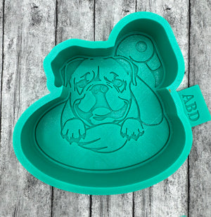 Bulldog Dog on a Float Freshie Silicone Mold