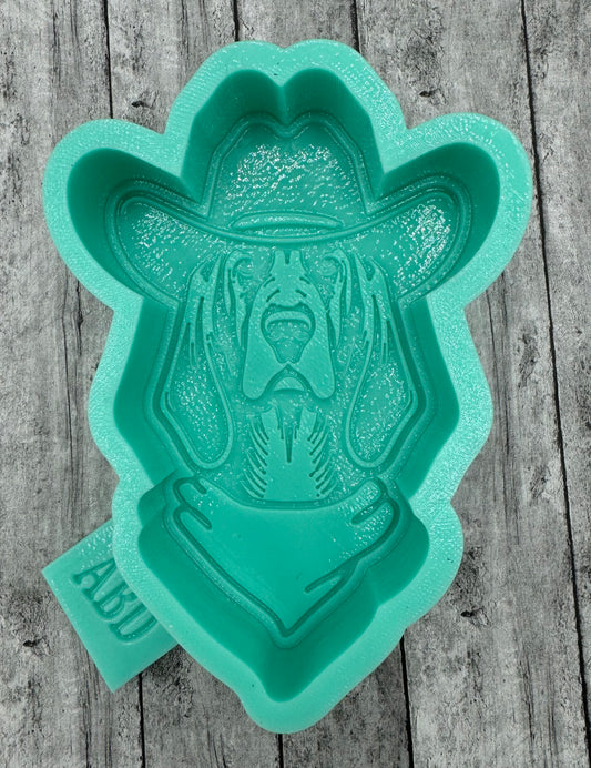 Hound Dog in a Cowboy hat Freshie Silicone Mold