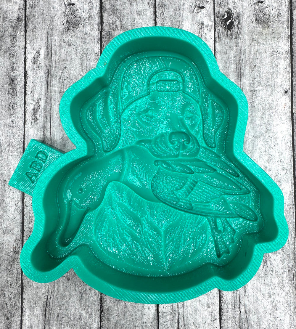 3D Bird Dog with Duck in Mouth Silicone Mold