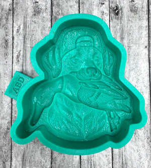 3D Bird Dog with Duck in Mouth Silicone Mold