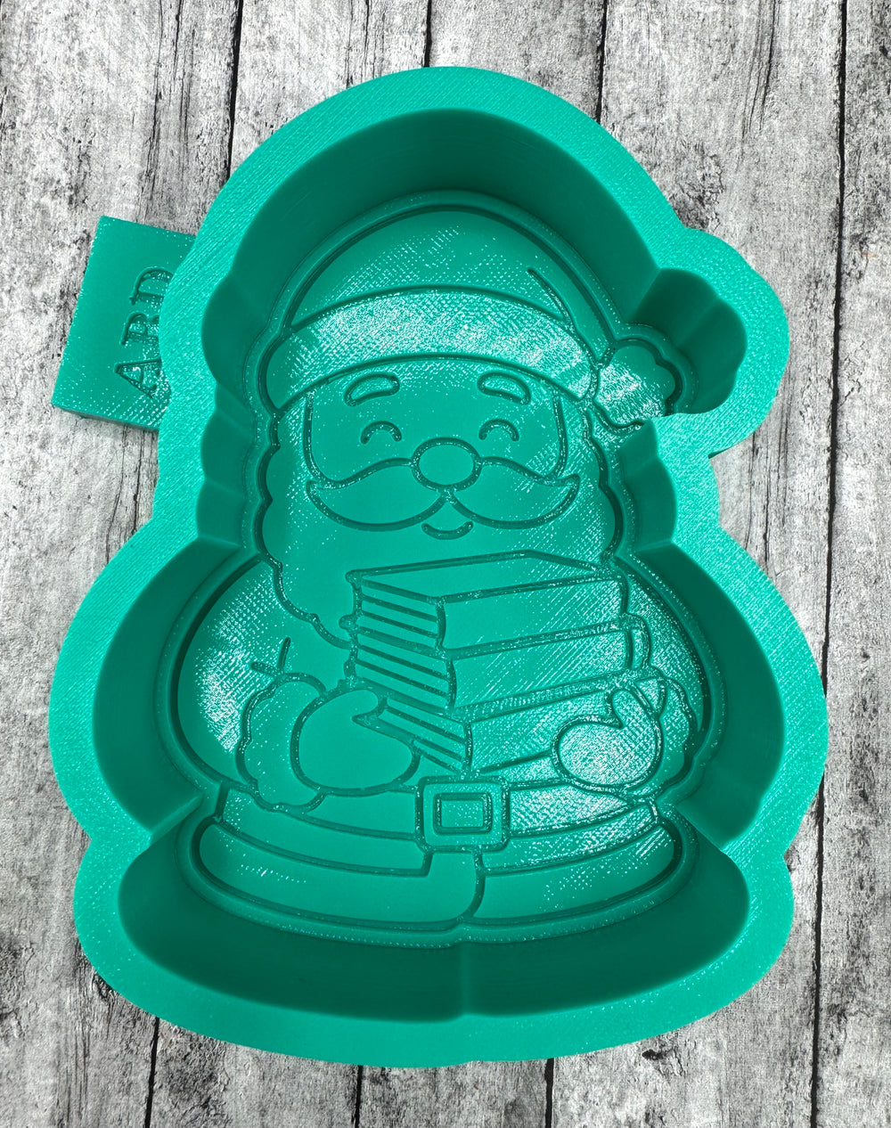 Santa Holding Books Freshie Silicone Mold