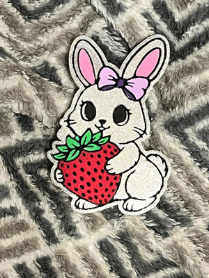 Bunny with Strawberry Freshie Silicone Mold