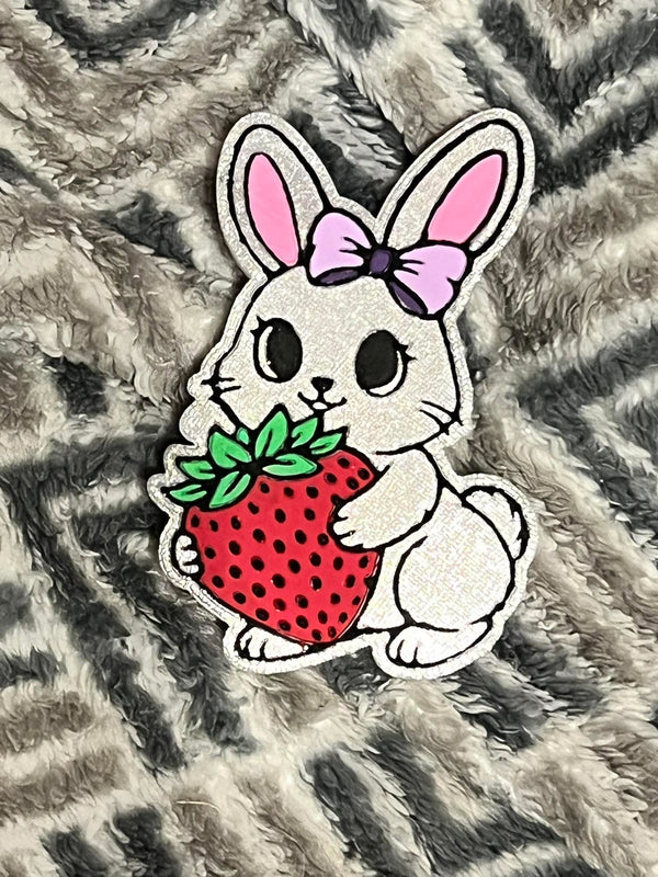 Bunny with Strawberry Freshie Silicone Mold