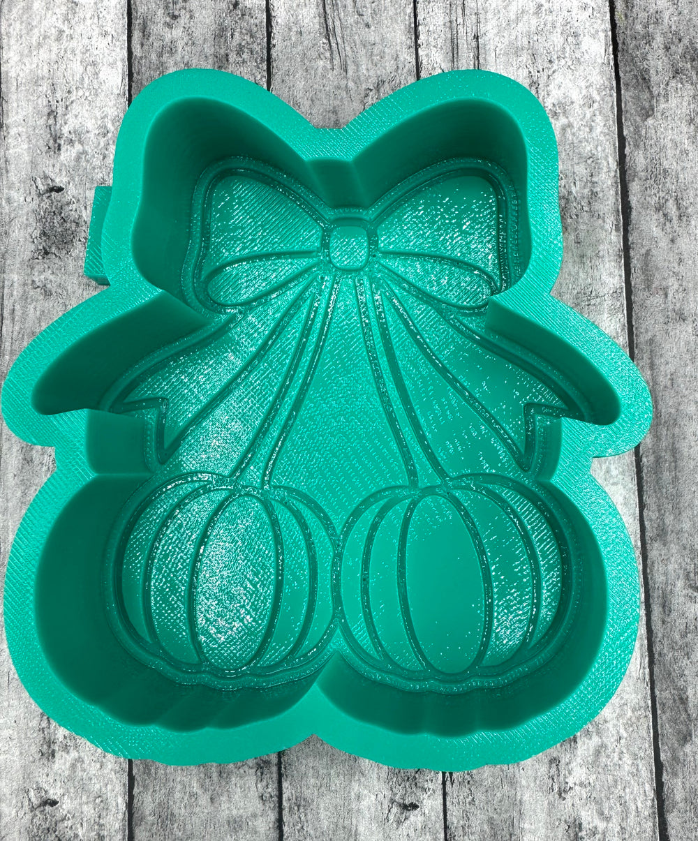 Pumpkin Cherries with Bow Freshie Silicone Mold