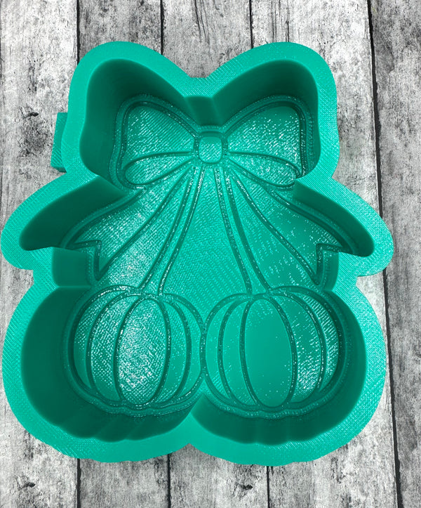 Pumpkin Cherries with Bow Freshie Silicone Mold