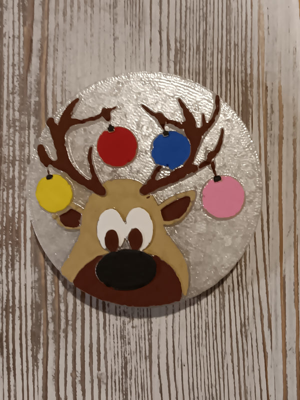 Rudolph Reindeer Circle Freshie Silicone Mold