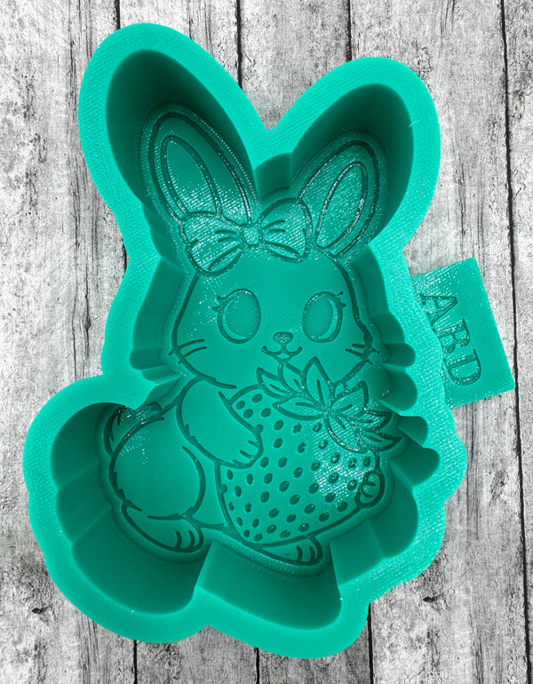 Bunny with Strawberry Freshie Silicone Mold