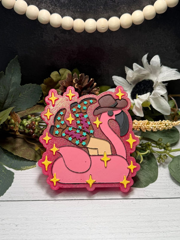 Flamingo Float with Western Boots Silicone Mold