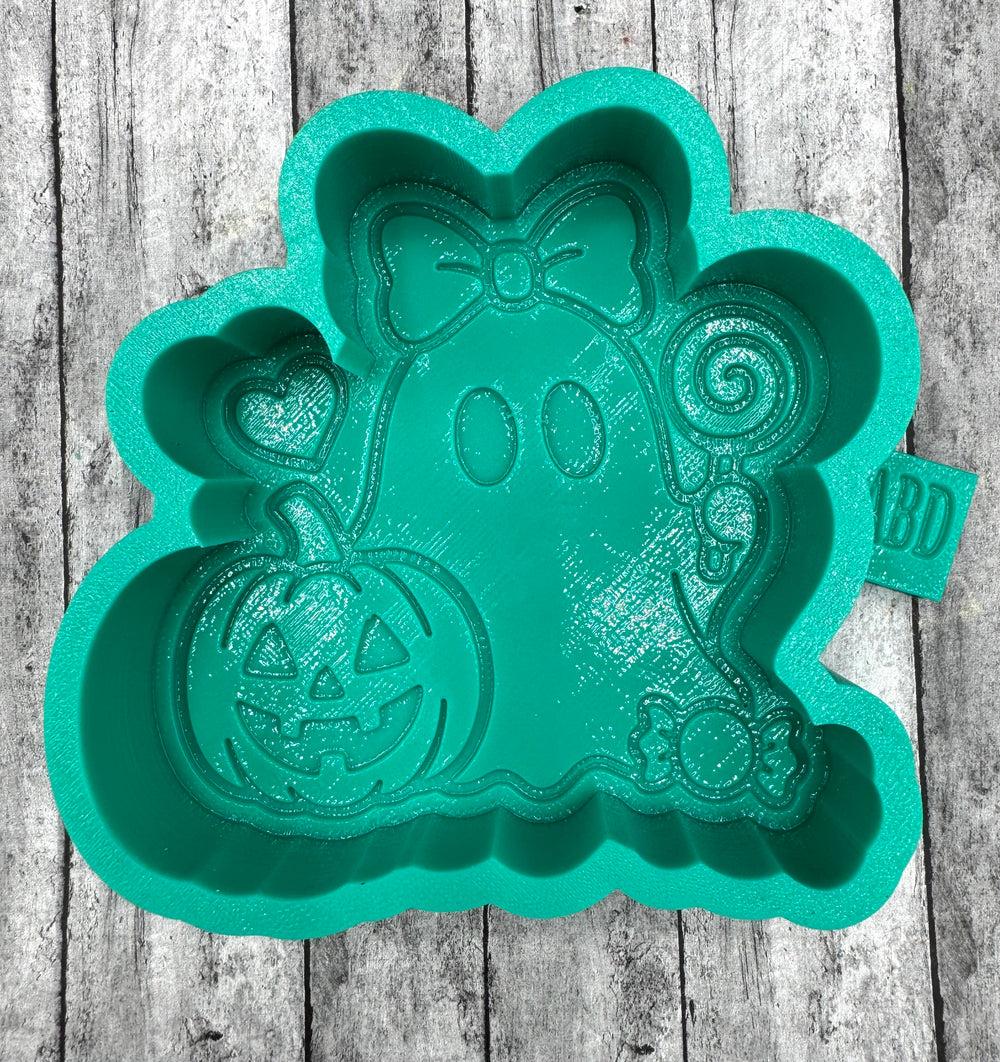 Ghost with Bow Candy Pumpkin Freshie Silicone Mold