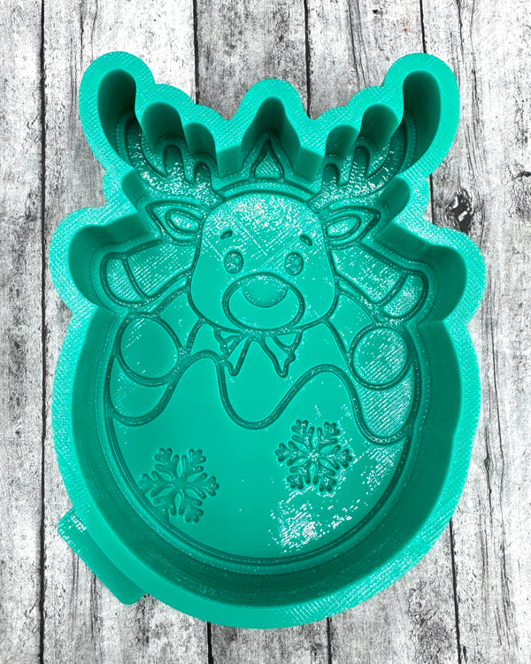 Reindeer on Ornament Freshie Silicone Mold