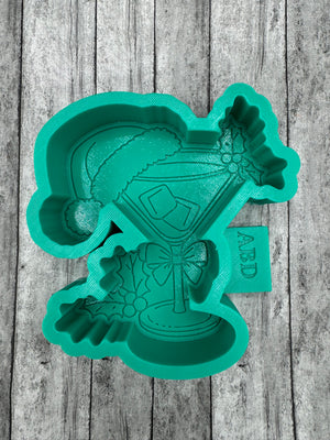 Christmas Martini Glass Freshie Silicone Mold