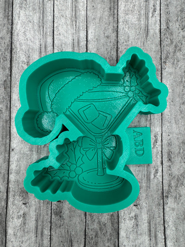 Christmas Martini Glass Freshie Silicone Mold