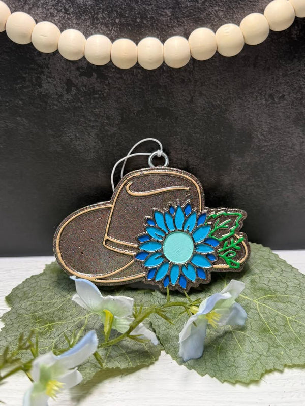 Cowboy Hat with Flowers Freshie Silicone Mold