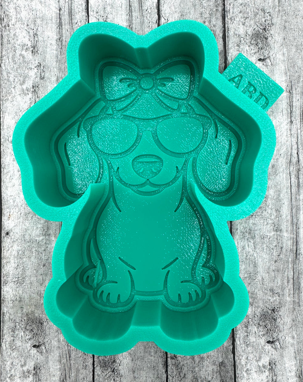 Dachshund with Bow & Glasses Freshie Silicone Mold