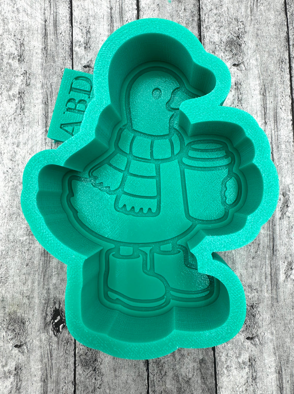 Scarf Goose with Latte Cup Freshie Silicone Mold