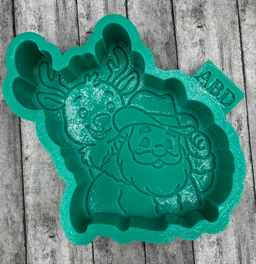 Santa and his Reindeer Freshie Silicone Mold