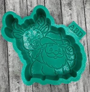 Santa and his Reindeer Freshie Silicone Mold