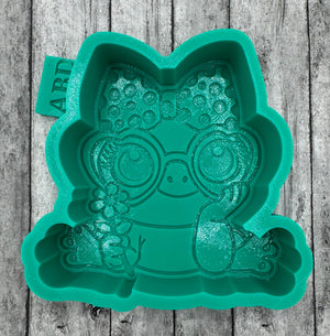 Frog with Flower, Leopard Bow & Glasses Silicone Mold