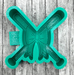 Baseball Bats with Bow Freshie Silicone Mold