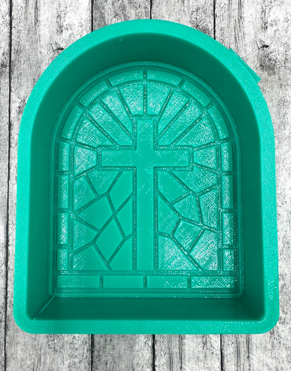 Stained Glass with Cross Freshie Silicone Mold