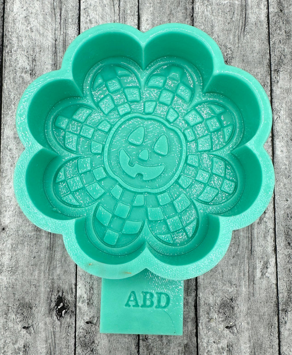 Checkered Flower Pumpkin Freshie Mold