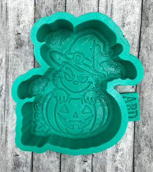 Grinch Witch Hat in Pumpkin Freshie Silicone Mold
