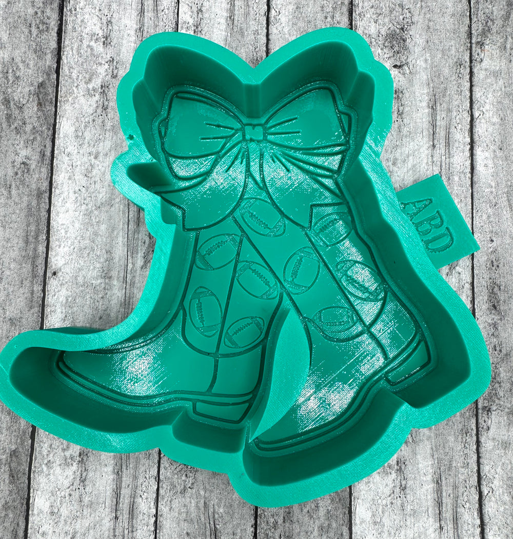 Western Boots with Footballs Freshie Silicone Mold