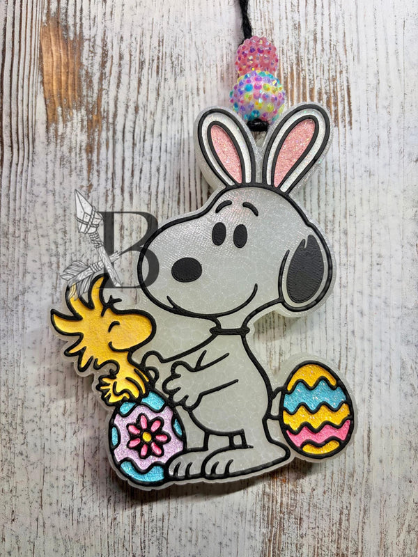 Beagle Dog with Bunny Ears Easter Eggs Freshie Silicone Mold