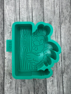 Chicken Rooster Peeking Freshie Silicone Mold