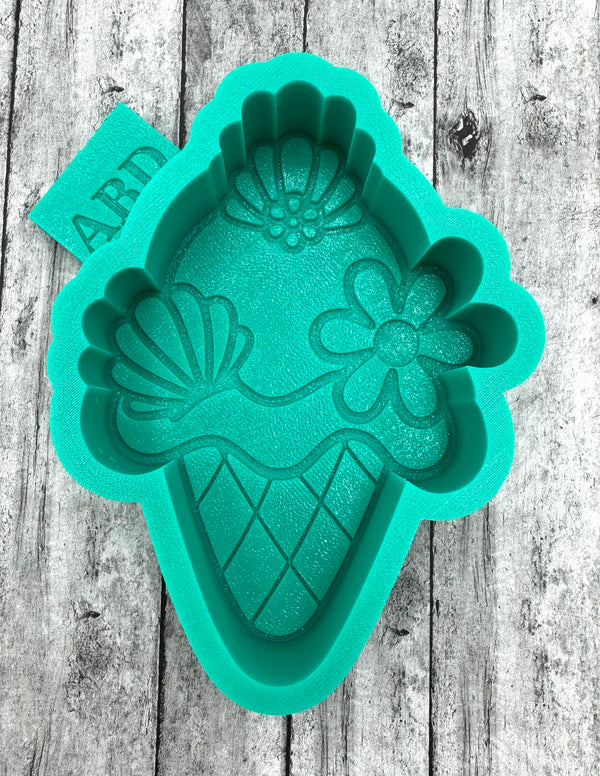Beach Shells Ice Cream Cone Silicone Mold