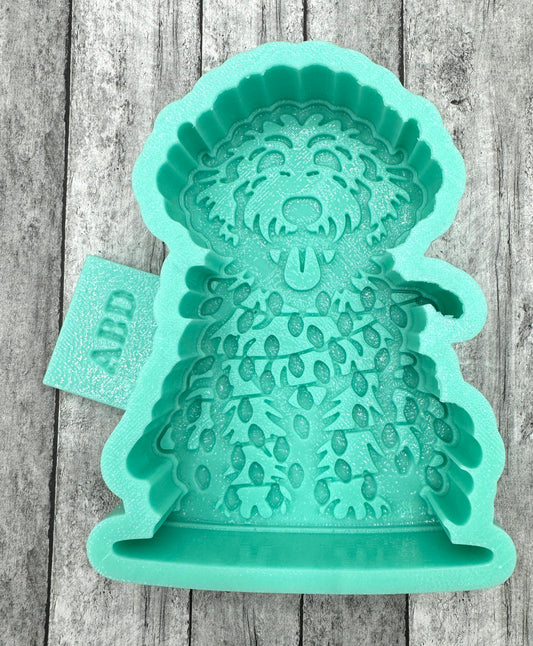 Golden Doodle Christmas Lights Freshie Silicone Mold