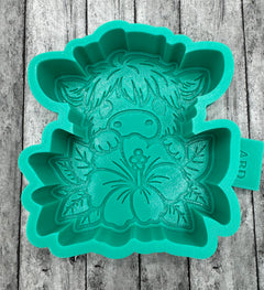 Highland Cow Hibiscus Freshie Silicone Mold