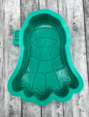 Quilted Ghost with Hat Freshie Silicone Mold
